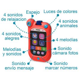 KioKids Juguete Teléfono Móvil Musical para Bebés +18 Meses, Sonidos Reales, Estimula Sentidos, Resistente y Colgable, Multicolor