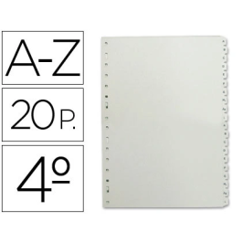 Multifin Separador Alfabético 3002 Plástico Cuarto Natural 20 Pestañas 155x215 mm Precio: 7.49999987. SKU: B19BZD5MWJ