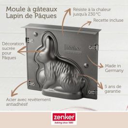 Zenker ZEN1695520255540 - Juego de Moldes 3D y 5 Cortadores de Galletas de Conejito de Pascua