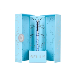 Belius Boligrafo Bella Aluminio Azul Celeste Diseño Plateado Relieve Tinta Azul Caja de Diseño