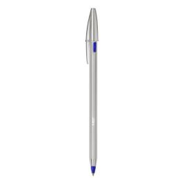 Bic Bolígrafo Cristal Renew Cuerpo Aluminio Mate Tinta Azul + 2 Recambios en Caja de Cartón