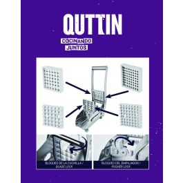 Quttin Cortador de Patatas de Acero con 2 Hojas - 26 x 9 x 12.5 cm (8 Unidades)