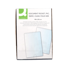 Q-connect Funda Portadocumentos Transparente DIN A5 150 micras PVC con Uñero 148x210 mm