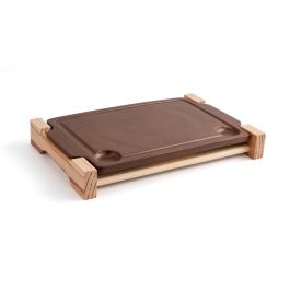Anaflor Piedra de Asar con Soporte de Cerámica Barro 36,5x24 cm Apta Vitro Horno Gas Eléctrico Microondas Lavavajillas