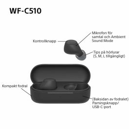Sony WF-C510B.CE7 Auriculares Bluetooth con Estuche de Carga Autonomía 5h Negros