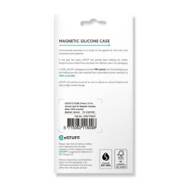 eSTUFF INFINITE Funda Magnética de Silicona ROME para iPhone 15 Pro - Negra - 81% material reciclado