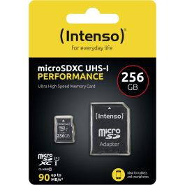 Intenso 3424492 MicroSD 256GB UHS-I Clase 10 U1 90MB/s