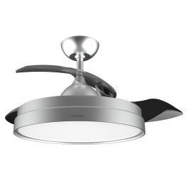 Cecotec 4280 Ventilador de Techo Aspas Retráctiles LED 42'' (106cm) con Lámpara 3 Tonos, 6 Vel y Función Invierno/Verano Acero Inoxidable