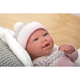 Muñecas Arias Muñeca Reborn Anais 45 cm con Manta y Peluche