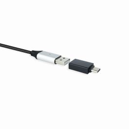 Nanocable 10.02.0010 Adaptador USB Tipo-C Macho a USB 3.1 Hembra (USB-A), Carga y Datos, 31mm, Aluminio Negro