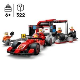 LEGO 60443 City F1 Boxenstopp mit Boxencrew und Ferrari Flitzer - Juego de construcción con equipo de mecánicos y coche Ferrari para niños a partir de 6 años