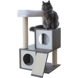 KERBL - Árbol para gatos FLAIR - 48 x 44 x 86 cm - Blanco/Gris - Sisal KERBL - Árbol para gatos FLAIR - 48 x 44 x 86 cm - Blanco/Gris - Sisal