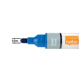 Rotulador Nobo Para Pizarra Blanca Tinta Liquida Punta Conica 3 mm Azul Caja De 10 Unidades