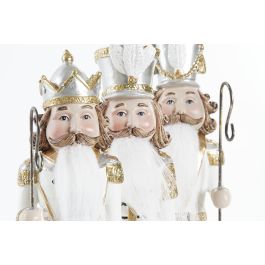 DKD Home Decor Figura Cascanueces Blanco Dorado 6.5 x 5.5 x 22 cm (3 Unidades)