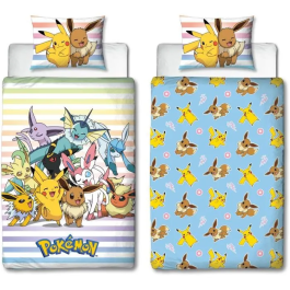 Pokemon Juego de Cama Reversible Pikachu y Eevee Microfibra Funda Nórdica 140x200 cm + Funda Almohada 63x63 cm Precio: 28.49999999. SKU: B1G5AVJEBC
