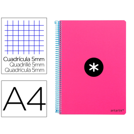 Antartik Cuaderno espiral A4 micro tapa dura 80h 100 gr cuadro 5mm rosa fluor Precio: 6.50000021. SKU: B1A2FDW24L