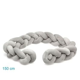 Trenza Protectora Para Cuna Y Cama En Grises 1,50M Trenza Protectora Para Cuna Y Cama En Grises 1,50M