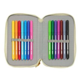 Plumier Triple Mufasa Verde Beige 12,5 x 19,5 x 5,5 cm 37 Piezas