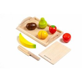 Bandeja fruta de madera set con 9 piezas.