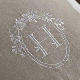 Today TOD1700216549240 Cojín Decorativo CHARME Tejido Slub y Chambray con Bordado Berenice 40x40 cm