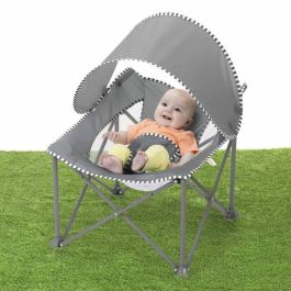 Hamaca plegable para bebé BRIGHT STARS Pop 'N Chill gris, con protección solar FPS +50 y bolsa de transporte incluida Hamaca plegable para bebé BRIGHT STARS Pop 'N Chill gris, con protección solar FPS +50 y bolsa de transporte incluida