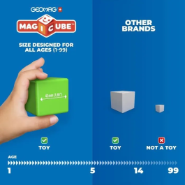 Geomag Magicube 060 Bloques Magnéticos, 6 Piezas, Apilables, Plástico Reciclado
