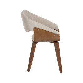 Silla Gris-Marrón Tejido-Madera Contract 51 X 55 X 75 cm