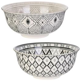 Home Deco Factory Bol Colección Mirage Diámetro 20 cm Altura 9 cm Beige Negro