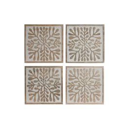 Decoración de Pared Home ESPRIT Blanco Natural Floral 60 x 2,5 x 60 cm (4 Piezas) Precio: 41.7899999. SKU: B13LPGJEJ6