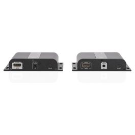 Digitus Extender Set HDMI 4K por IP Cat5/5e/6/7 Negro, Extensor de Señal AV hasta 120m Cableado, Transmisor y Receptor para Alta Definición