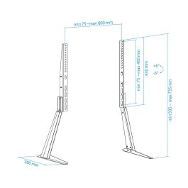 TooQ DB3270T-B Soporte de Mesa Inclinable para TV de 32-70 pulgadas, hasta 50 kg, VESA, altura ajustable, gestión de cables, Negro TooQ DB3270T-B Soporte de Mesa Inclinable para TV de 32-70 pulgadas, hasta 50 kg, VESA, altura ajustable, gestión de cables, Negro