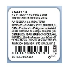 Plato Hondo Porcelana Terra Ariane 21 cm (6 Unidades)