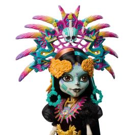Monster High Jdr63 Muñeca Skelita Día de Muertos con Atuendo Inspirado en el Simbolismo Azteca para +6 Años