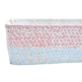 DKD Home Decor Cesta Mediterraneo Bicolor Rosa 26 x 9 x 26 cm Set de 4