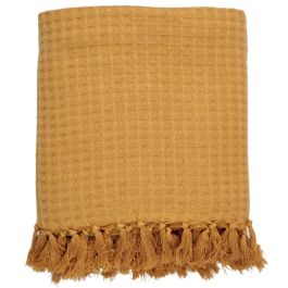 Home Deco Factory Manta Gofrada Amarillo Mostaza 170x250 cm 100% Algodón