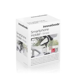 Innovagoods Soporte Smartphone Espejo Retrovisor Coche V0103557 Universal Ajustable Inclinación y Orientación Regulable Negro