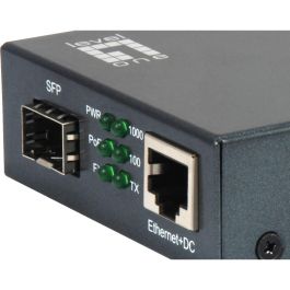 LevelOne GVT-2012 Convertidor Gigabit Ethernet 10/100/1000T a 1000SX PoE con SFP - Fibra Óptica Monomodo/Multimodo