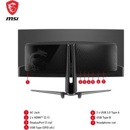 MSI MAG 341CQPDE Monitor Gaming Curvo 34.18" QD-OLED UWQHD 3440x1440 175Hz 0.03ms Negro