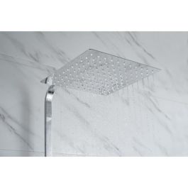 Oceanic Columna de Ducha Mezclador Termostático - Cabezal Cuadrado 30x30 cm Extraplano - Altura Regulable - Ducha de Mano - Cromo Oceanic Columna de Ducha Mezclador Termostático - Cabezal Cuadrado 30x30 cm Extraplano - Altura Regulable - Ducha de Mano - Cromo
