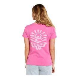 Camiseta de Manga Corta Mujer Rip Curl Re-Entry Crew Tee Rosa Fucsia L
