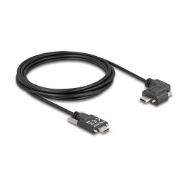 Delock Cable USB 2.0 Tipo-C a Tipo-C Macho con Tornillos, Ángulo Izquierda/Derecha, PD 3.0 60W, Transferencia 0.48 Gbit/s, Negro, 3 Metros Precio: 12.6445. SKU: B12EXJNFAZ