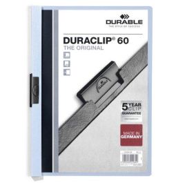 Durable Carpeta Duraclip Dossier Pinza Lateral, 60 Hojas, Polipropileno, DIN A4, Azul, Portada Transparente y Contraportada Opaca Precio: 1.88999943. SKU: B17P72575A