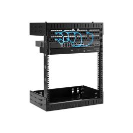 StarTech.com Rack de Pared Abierto 12U RK12WALLOA para Montaje en Pared, Profundidad Ajustable 12-20 Pulgadas, Carga 90 kg, 19", Acero Negro