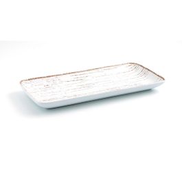Ariane Fuente Rectangular Porcelana Tornado White 36x16,5 cm (6 Unidades) Apilable, Profesional, Apto Horno y Microondas, Resistente al Choque Térmico