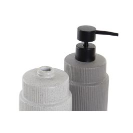 DKD Home Decor Dosificador Scandi Gris Claro Gris Oscuro Gres y PVC 8 x 16.5 x 8 cm (6 Unidades)