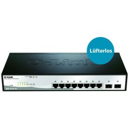 D-Link 10-Port Gigabit Smart Switch con 2 Puertos SFP Gestionable, Montaje en Rack 19", Diseño Fanless, 20Gbps.