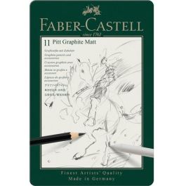 FABER-CASTELL 115220 Set Pitt Graphite Matt Lápices de Grafito Negros de Madera en Estuche Metálico, 11 piezas Precio: 37.6899996. SKU: B152KJAPKZ