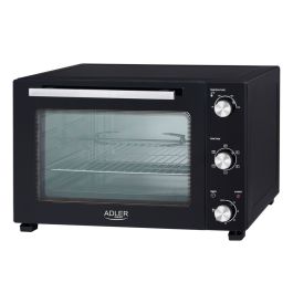 Adler ad 6026 Horno Eléctrico con Convección y Asador, 1800W, 48L, Acero Inoxidable, 90-230°C, Temporizador 60 min