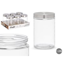 Tarro Vidrio Tapa Acero 1,25L Vivalto 11X17CM (12 Unidades) Precio: 27.59000013. SKU: B15B4RF2H9