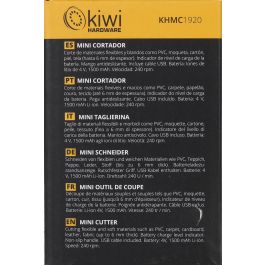 Kiwi Mini Cortador Eléctrico de 240 RPM con Conexión USB, Medidas 7x10x23 cm y Peso 2.20 kg (4 Unidades)